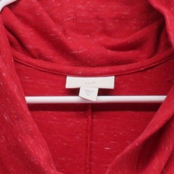 J Jill Sweater Womens Size 3X Heathered Red Cowl Neck Tunic Pockets Long Sleeves - Picture 4 of 9